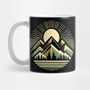 Majestic Mountains in Vintage Style Mug